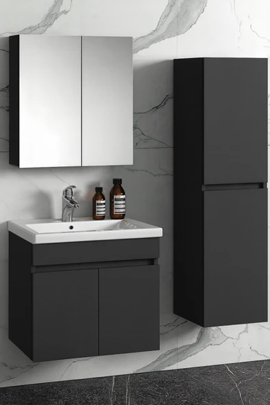 DEMEZLER MOBİLYA Viena Banyo Dolabı ve Ayna Üst Modül Takım ürün görseli 1