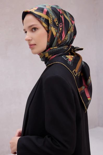 Ekose Kemer Desen İpek Twill Eşarp 4200D01 ürün görseli 1