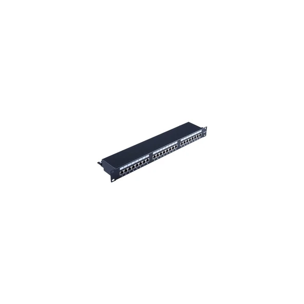 Cat 6A 19" 1u Patch Panel, 500 Mhz, Siyah, 24 Port ürün görseli 1