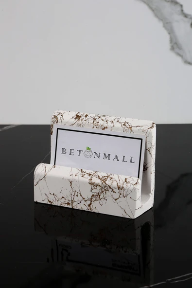 Betonmall Beton El Yapımı Kartvizitlik Ofis Kartlığı Altın Spreyli Kartvizitlik ürün görseli 1