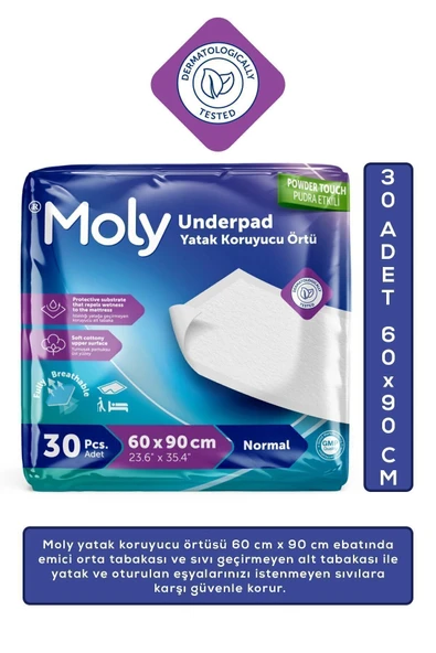 Moly Yatak Koruyucu Örtü 60x90cm 30'lu ürün görseli 1