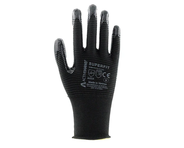 SUPERFİT SY/SY NO:10 Avuç İçi Tırtıklı Nitril Kaplı Polyester Eldiven ürün görseli 1