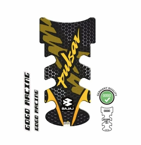 Bajaj Pulsar Sarı-Siyah Tank Pad ürün görseli 1