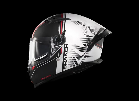 KASK MT BRAKER SV CHARM A1 MAT SİYAH/BEYAZ ürün görseli 1