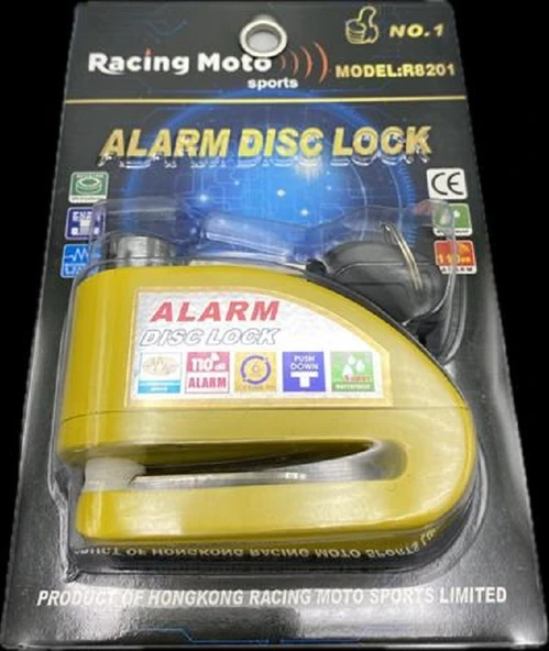 Racing Moto Alarm Disk Kilidi Sarı ürün görseli 1