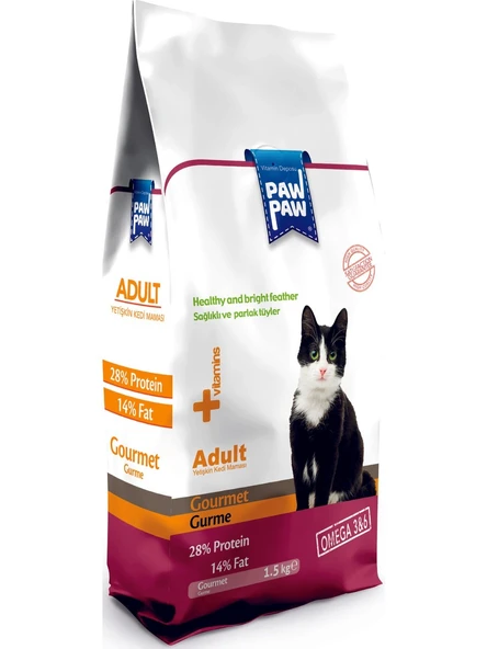 Pawpaw Gurme Yetişkin Kedi Maması 1,5 kg ürün görseli 1