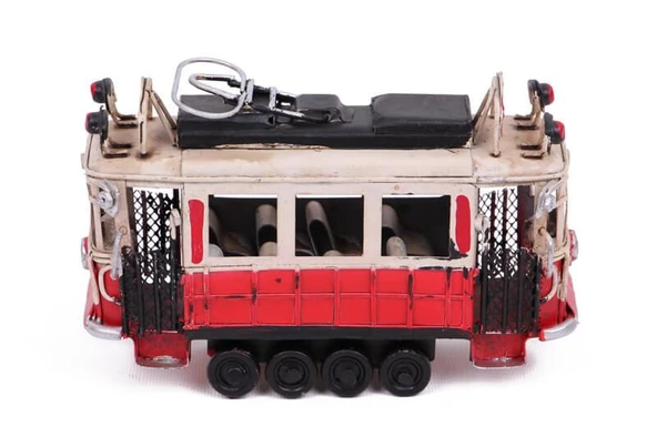 Dekoratif Metal Taksim Tramvay Küçük Vintage Biblo Hediyelik ürün görseli 1