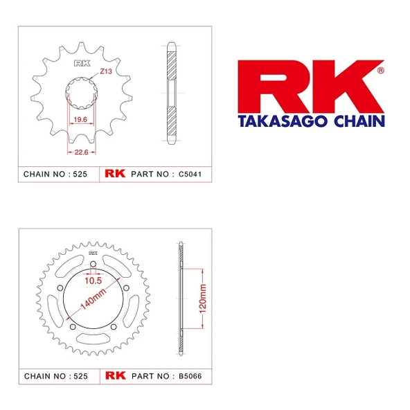RK Suzukı DL 650 V-Strom 15/40T Ön Arka Dişli Set 520 07-20 ürün görseli 1