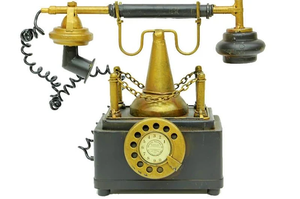 Dekoratif Metal Telefon Kumbaralı Biblo Hediyelik ürün görseli 1