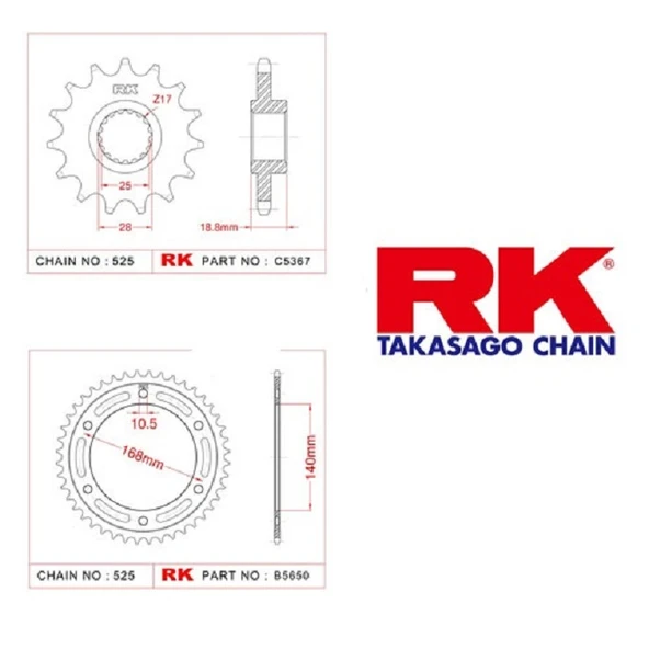 RK BMW F700/800 15/48T Ön Arka Dişli Set 520 ürün görseli 1