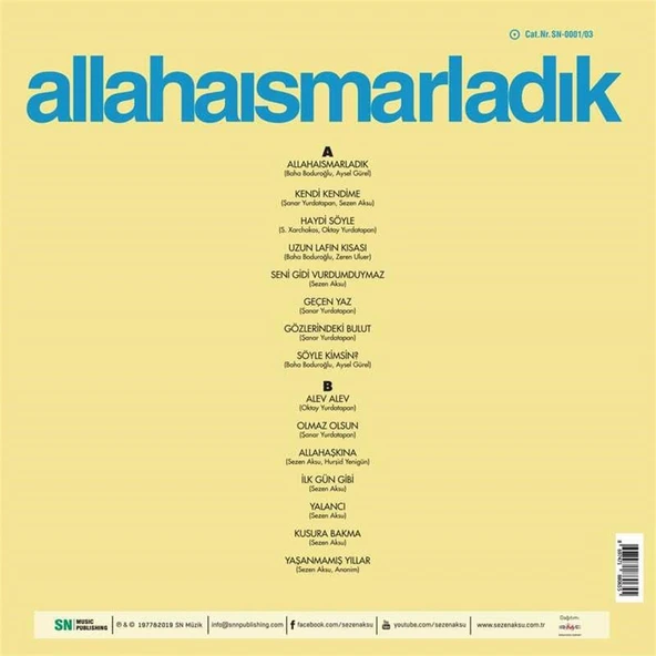 Sezen Aksu Allahaısmarladık - Plak - Resim 2