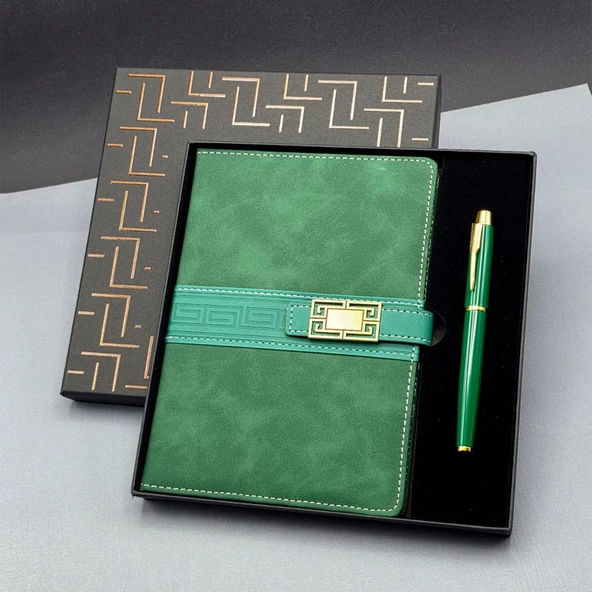 Hediyelik Defter Kalem Set Yeşil ürün görseli 1