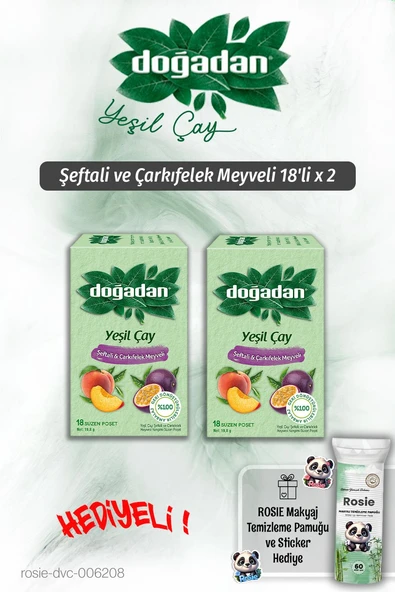 Doğadan 2'li Şeftali ve Çarkıfelek Yeşil Çay 18'li ve Rosie ürün görseli 1