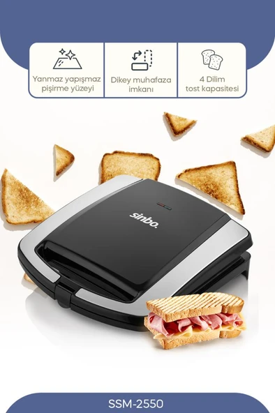 Sinbo SSM-2550 1500 W Tost Makinesi ürün görseli 1