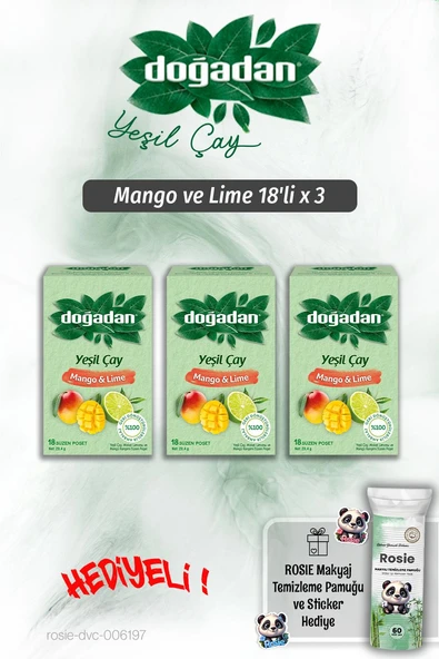 Doğadan Mango ve Lime 18'li x 3 ve Rosie Pamuk Hediyeli ürün görseli 1