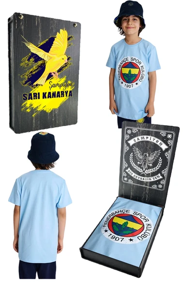 Fenerbahçe Orijinal Lisanslı UV Baskılı Renkli Logo Sıfır Yaka Çocuk T-Shirt ürün görseli 1