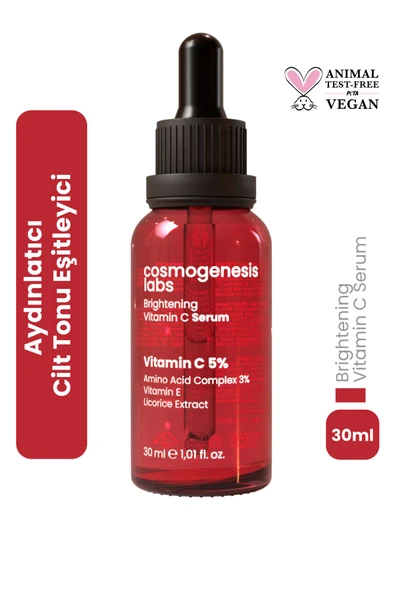 Cosmogenesis Labs C Vitamini Serum 30ml – Aydınlatıcı, Pürüzsüzleştirici, Ince Çizgi Azaltıcı Vegan (%5 VİTAMİN C) ürün görseli 1