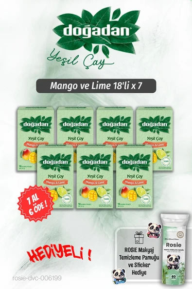 Doğadan 7 AL 6 ÖDE Mango ve Lime 18'li ve Rosie Pamuk Hediyeli ürün görseli 1