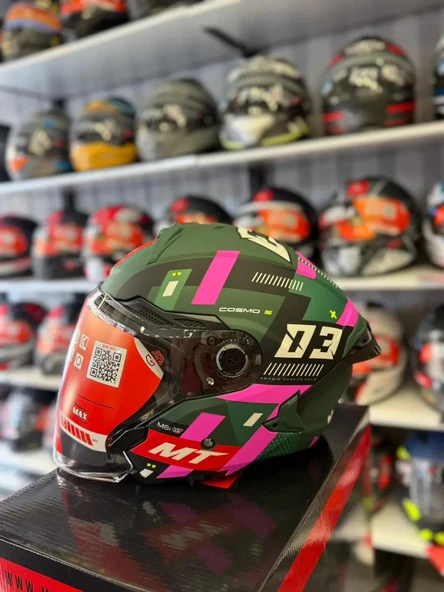 KASK MT COSMO SV SERGIO GARCIA D18 MAT PEMBE/YEŞİL ürün görseli 1