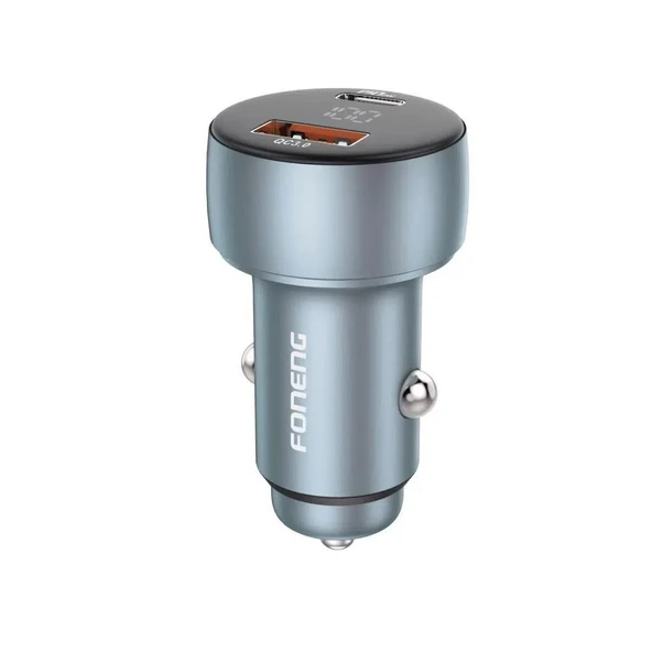 Foneng C18 48W Type-C + USB Led Gösterge Araç içi Şarj Adaptörü ürün görseli 1