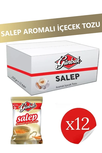 Günbak Salep Aromalı İçecek Tozu 250 gr x 12 Adet ürün görseli 1