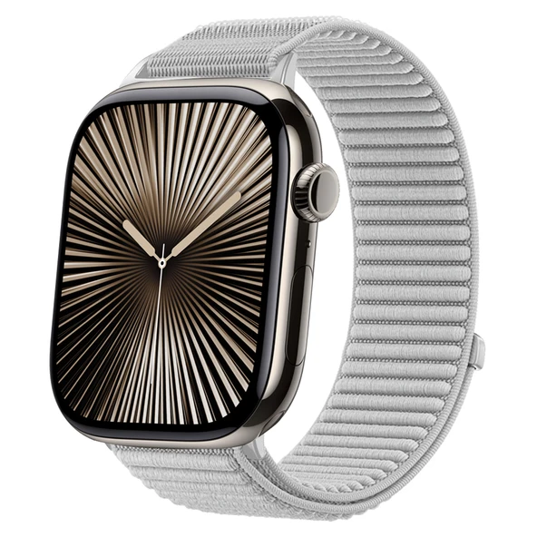 Apple Watch 42mm 44mm 45mm S10 46mm Ultra 49mm İle Uyumlu Naylon Spor Loop Kordon Rahat Dayanıklı  Gri ürün görseli 1