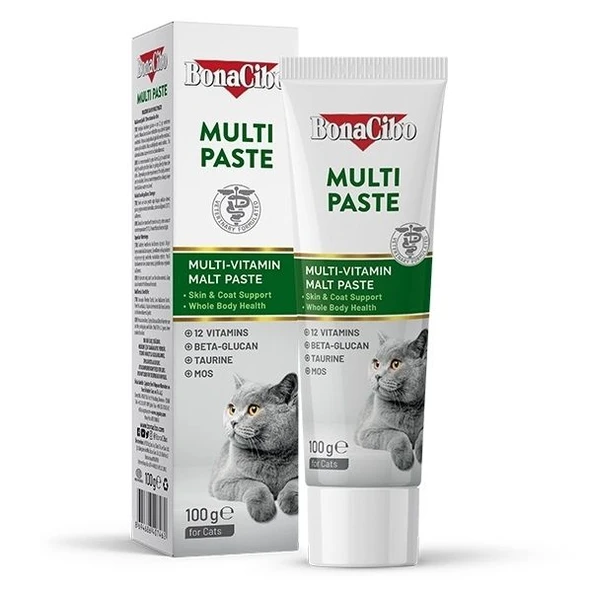 BonaCibo Multi Paste Yetişkin Kediler için Multivitamin Malt Macun 100 Gr ürün görseli 1