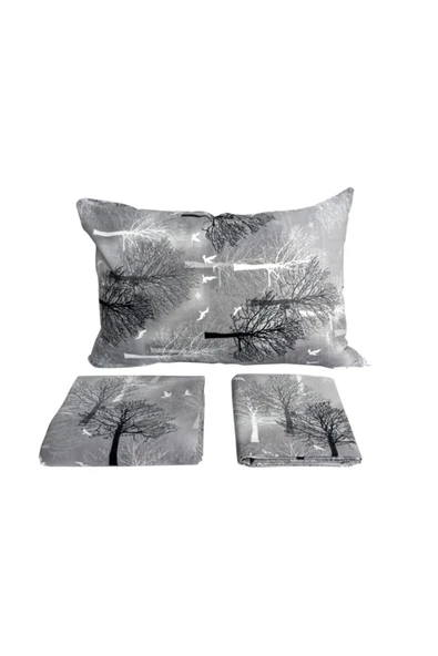 Çift Kişilik Nevresim Takımı Battal Boy Ranforce Pamuklu Ağaç Desenli Set 200x235 cm ürün görseli 1
