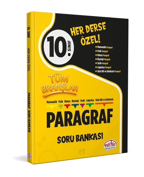 10. Sınıf Tüm Branşlar Paragraf Soru Bankası Editör Yayınları ürün görseli 1