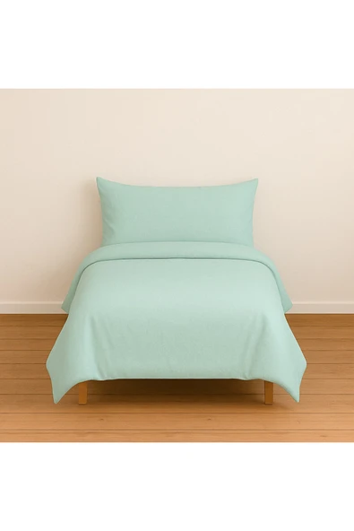 Tek Kişilik Düz Renk Mint Nevresim + 1 Adet Yastık Kılıfı ürün görseli 1