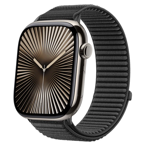 Apple Watch 42mm 44mm 45mm S10 46mm Ultra 49mm İle Uyumlu Naylon Spor Loop Kordon Rahat Dayanıklı  Siyah ürün görseli 1