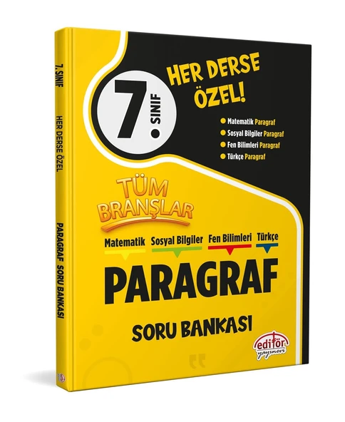 7. Sınıf Tüm Branşlar Paragraf Soru Bankası Editör Yayınları ürün görseli 1