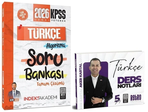 Retro + İndeks 2026 KPSS Türkçe 5Yüz Ders Notları + Soru Bankası 2 li Set - Aker Kartal Retro + İndeks Akademi Yayınları ürün görseli 1