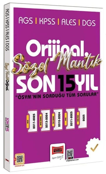 Yargı 2026 KPSS MEB-AGS ALES DGS Sözel Mantık Orijinal Çıkmış Sorular Son 15 Yıl Çözümlü Yargı Yayınları ürün görseli 1