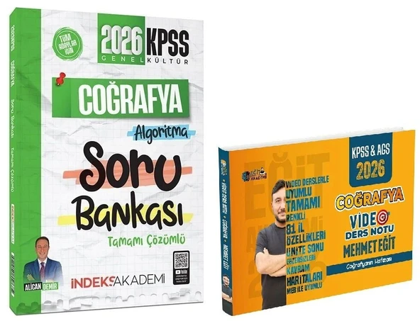 Eğit + İndeks 2026 KPSS Coğrafya Video Ders Notu + Soru Bankası 2 li Set - Mehmet Eğit Eğit + İndeks Akademi Yayınları ürün görseli 1