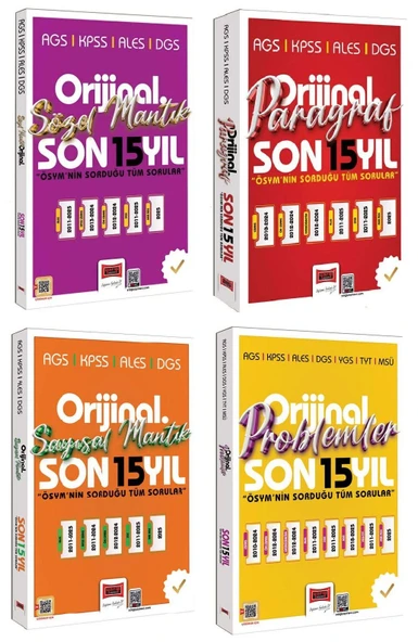Yargı 2026 KPSS MEB-AGS ALES DGS Sözel + Sayısal Mantık + Paragraf + Problemler Orijinal Çıkmış Sorular Son 15 Yıl 4 lü Set Yargı Yayınları ürün görseli 1