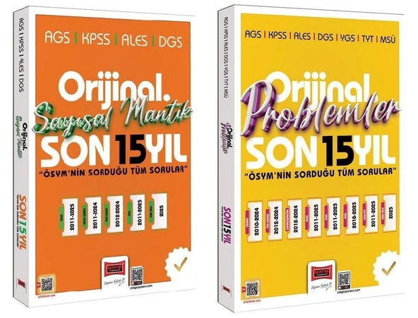 Yargı 2026 KPSS MEB-AGS ALES DGS Sayısal Mantık + Problemler Orijinal Çıkmış Sorular Son 15 Yıl 2 li Set Yargı Yayınları ürün görseli 1