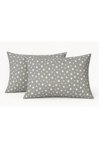 Desenli Pamuklu Yıldız Desen Yastık Kılıfı 2 Adet 50 x 70cm ürün görseli 1