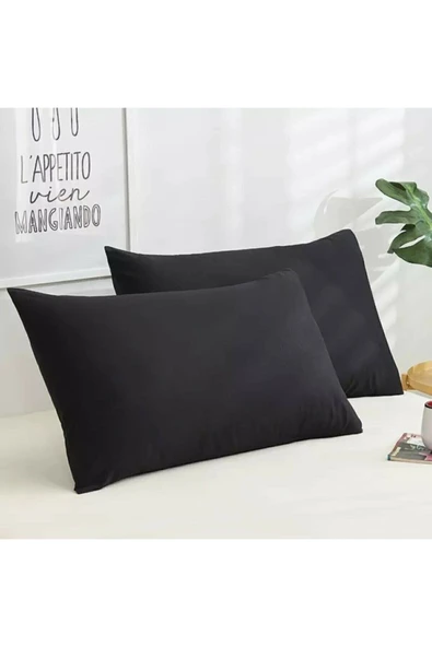 2 Adet Siyah Yastık Kılıfı 50x70 ürün görseli 1