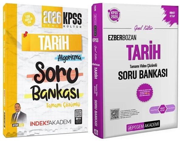 Pegem + İndeks 2026 KPSS Tarih Ezberbozan Soru Bankası 2 li Set - Aydın Yüce Pegem + İndeks Akademi Yayınları ürün görseli 1