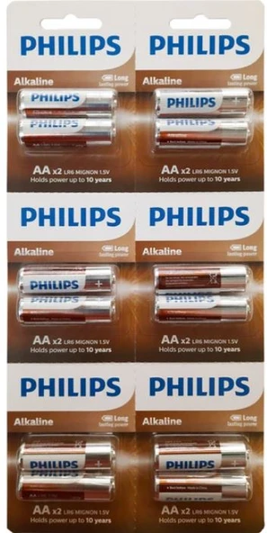 Philips AA Alkalin Kalem Pil 12'li Kartela ürün görseli 1