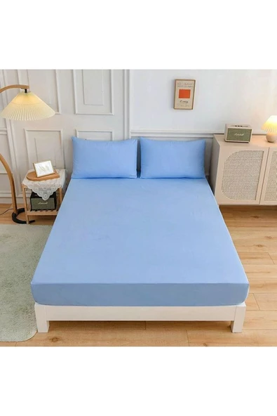 Çift Kişilik Lastikli Kumaş Çarşaf + 2 Yastık Kılıfı 140 x 200 ürün görseli 1