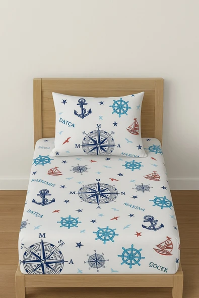 Tek Kişilik Desenli Lastikli Çarşaf Seti 100x200 Cm + 1 Yastık Kılıfı 50x70 ürün görseli 1