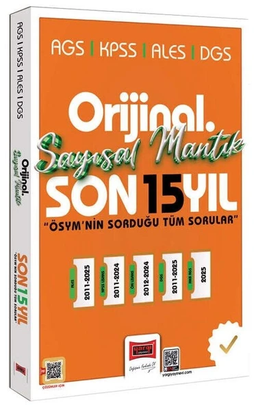 Yargı 2026 KPSS MEB-AGS ALES DGS Sayısal Mantık Orijinal Çıkmış Sorular Son 15 Yıl Çözümlü Yargı Yayınları ürün görseli 1