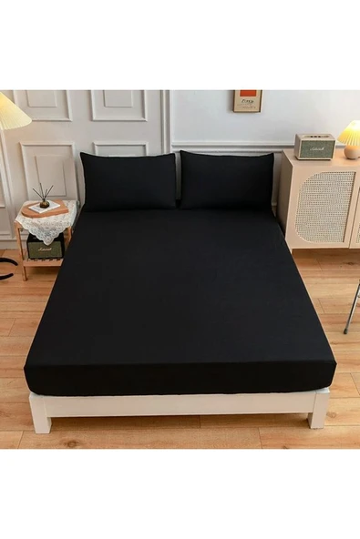 Çift Kişilik Lastikli Kumaş Çarşaf + 2 Yastık Kılıfı 150 x 200 ürün görseli 1