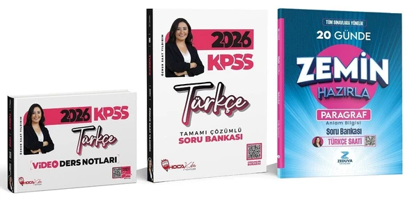 Hoca Kafası + Zeduva 2026 KPSS Türkçe Video Ders Notları + Paragraf 20 Günde Zemin Hazırla Soru Bankası 3 lü Set - Öznur Saat Yıldırım Hoca Kafası + Zeduva Yayınları ürün görseli 1