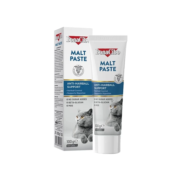 BonaCibo Yetişkin Kediler İçin Tüy Yumağı Oluşumunu Önleyici Malt Macun (100 ml) ürün görseli 1