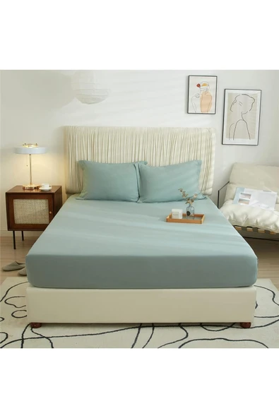 Çift Kişilik Lastikli Kumaş Çarşaf + 2 Yastık Kılıfı 150 x 200 ürün görseli 1
