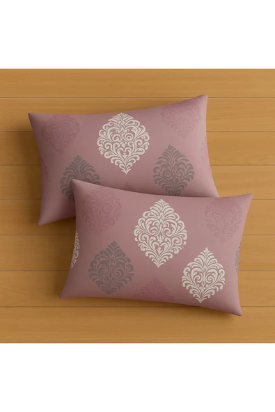 Desenli Pamuklu Yastık Kılıfı 2 Adet 50 x 70cm ürün görseli 1