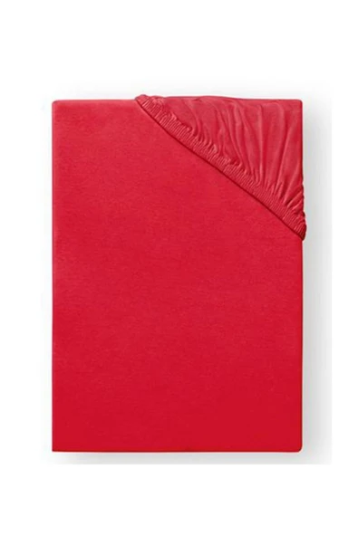 Penye Çift Kişilik Lastikli Çarşaf Kırmızı 160x200 ürün görseli 1